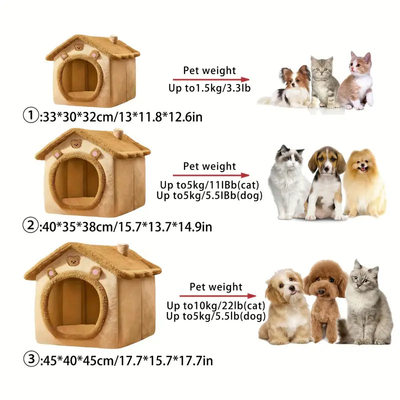Indoor Warm Soft House - with Removable Cushion, Suitable for Dogs / Cats