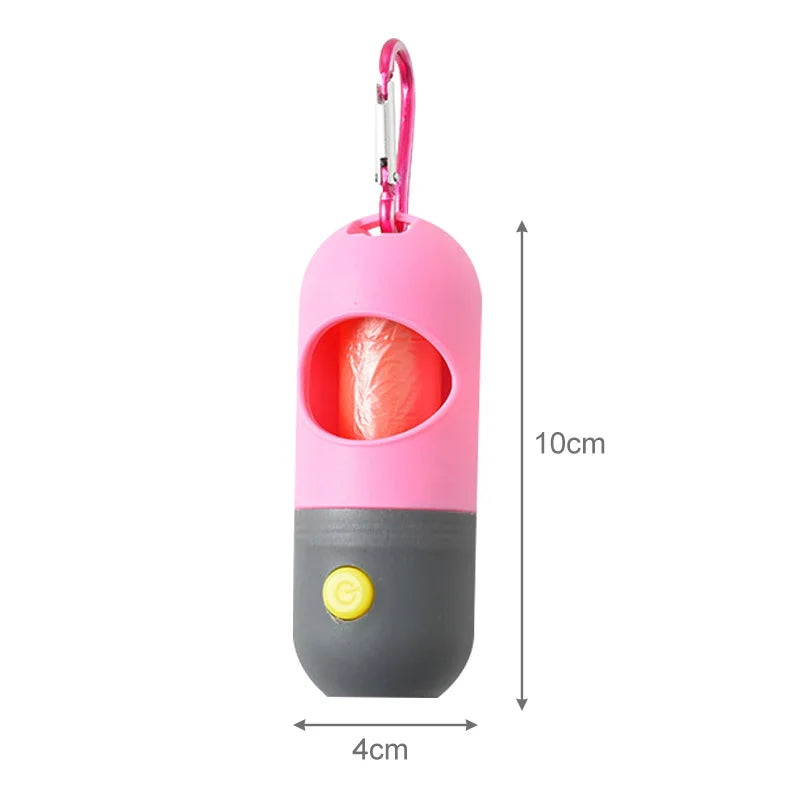 Led Light Pet Poop Scooper Bag Dispenser for Dogs & Cats Clean Accessories