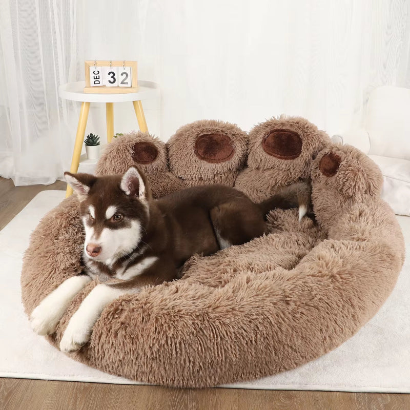 Fluffy Plush Dog Bed, Soft Cushion
