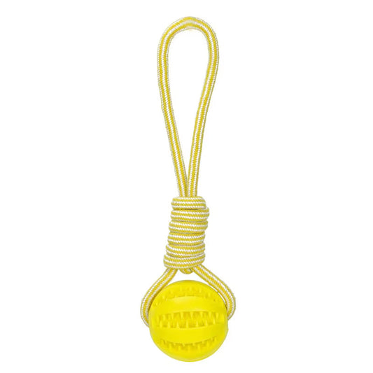 Dog Rope Interactive Bite Resistant Ball with Slots for Leaking out Snacks