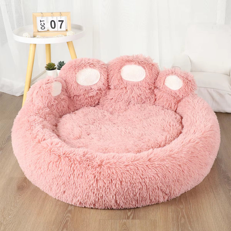 Fluffy Plush Dog Bed, Soft Cushion