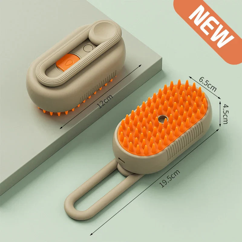 Cat Electric Steam Massage Hair Brush 3 in 1 - Grooming Brush / Comb/Spray