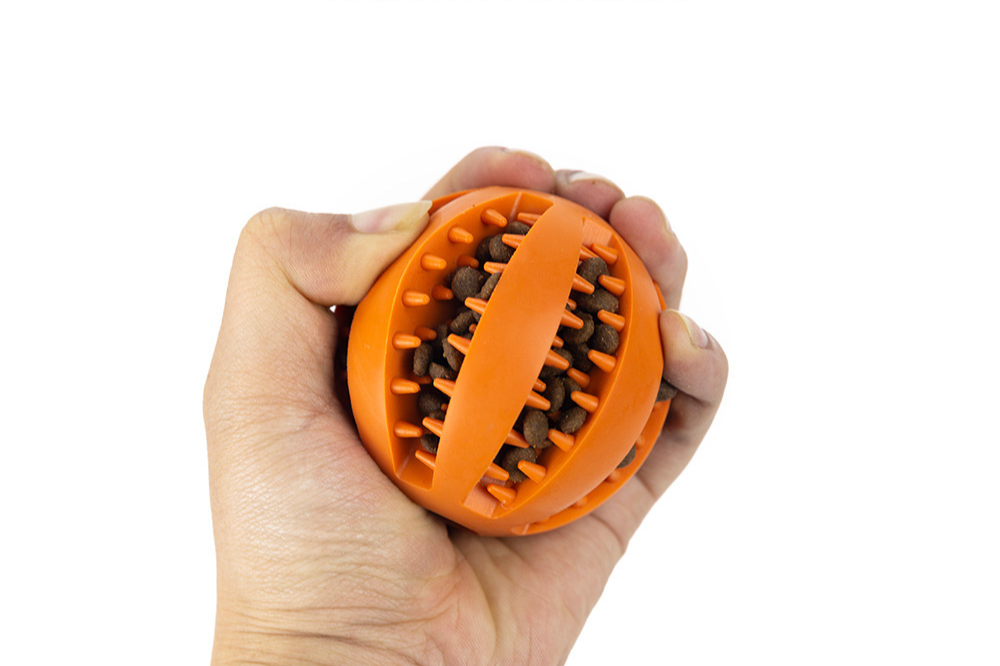 Dog Rope Interactive Bite Resistant Ball with Slots for Leaking out Snacks