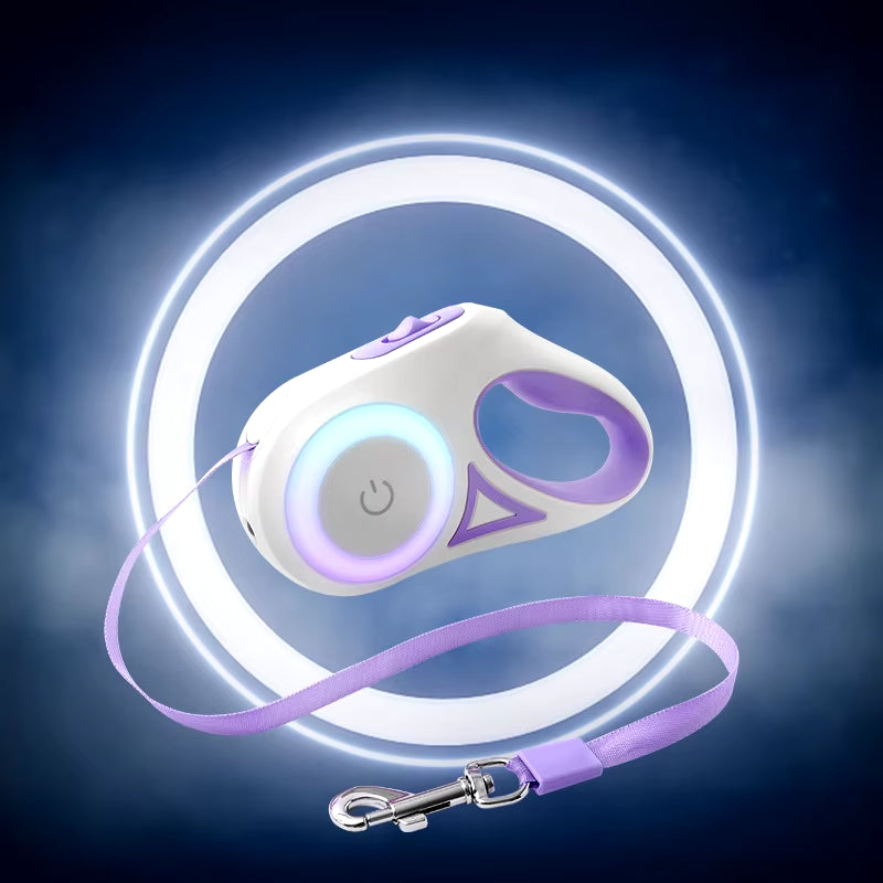 3M / 5M Automatic Retractable LED Dog Leash with Flashlight at Night