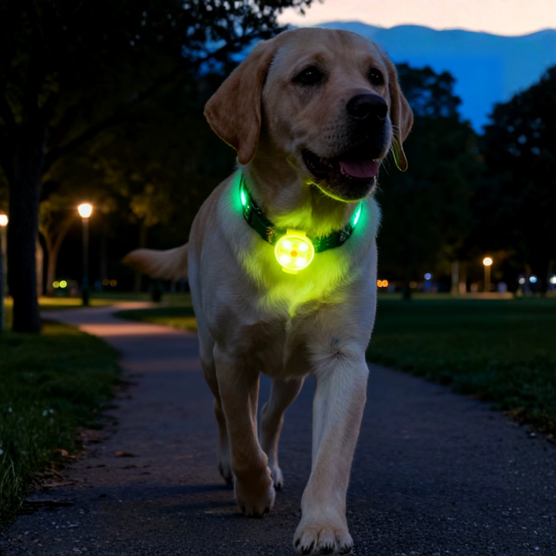 Dog Collar - Anti Loss LED Flashing Light Waterproof Rechargeable Pendant