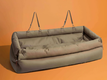 Deluxe Faux Leather Dog Car Seat Booster Bed