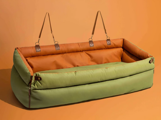 Deluxe Faux Leather Dog Car Seat Booster Bed