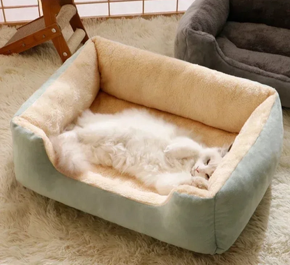 Pet Cat and Puppy Bed Cushion Sofa Warm House Candy-Colored Square Nest