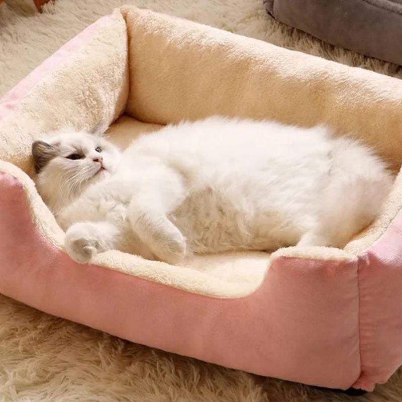 Pet Cat and Puppy Bed Cushion Sofa Warm House Candy-Colored Square Nest