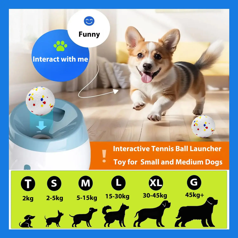 Dog Automatic Rechargeable Tennis Ball Launcher / Throwing Machine