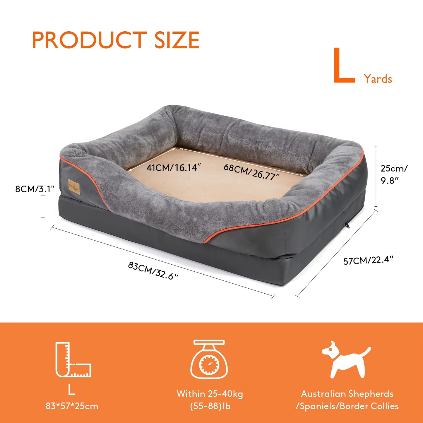 Jumbo Large Orthopedic Dog Bed 