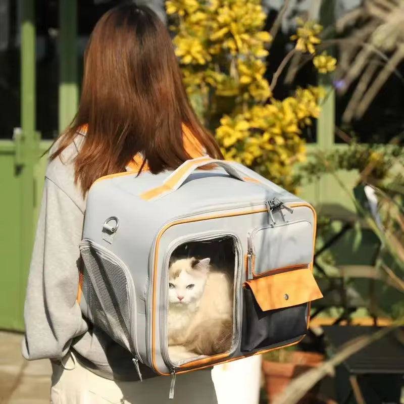 Multifunctional Pet Transport Backpack,Portable Travel Bag,Large Capacity,Three Sides Breathable,Cat Backpack,Thick and Durable
