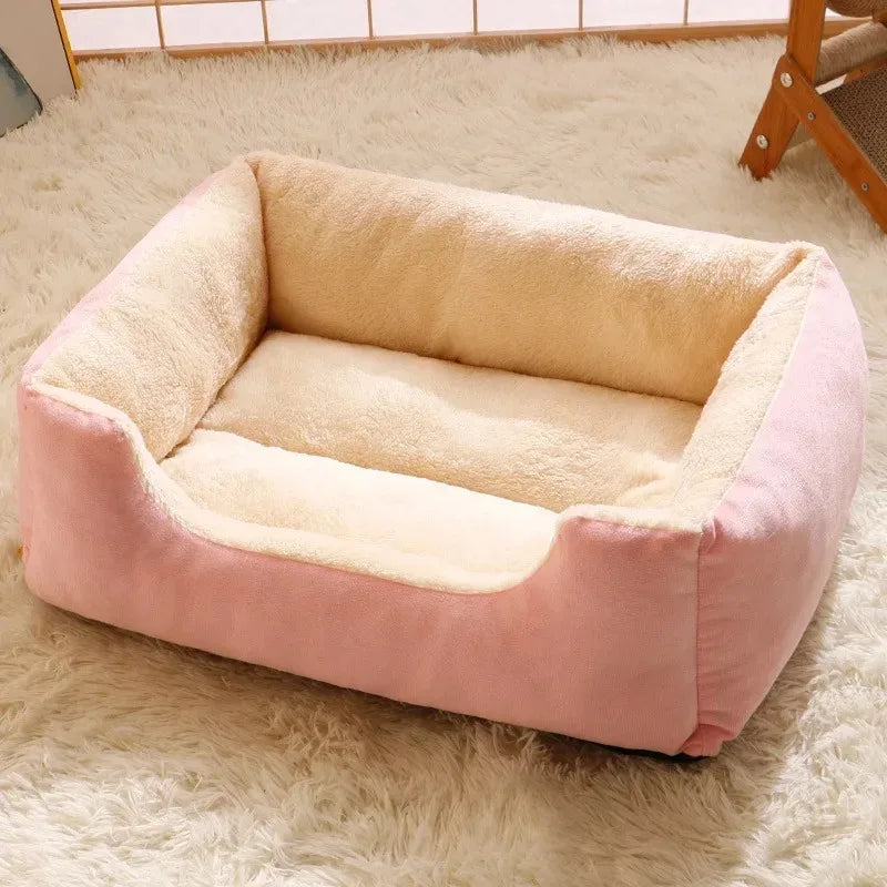 Pet Cat and Puppy Bed Cushion Sofa Warm House Candy-Colored Square Nest