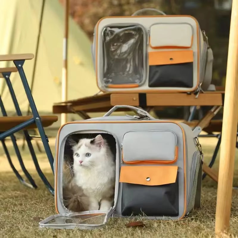 Multifunctional Pet Transport Backpack,Portable Travel Bag,Large Capacity,Three Sides Breathable,Cat Backpack,Thick and Durable