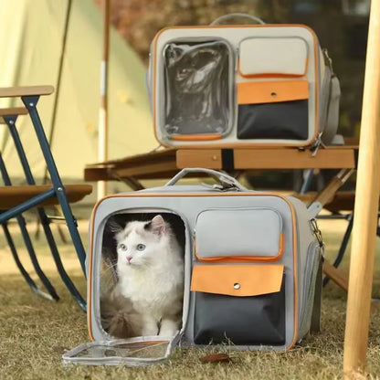 Multifunctional Pet Transport Backpack,Portable Travel Bag,Large Capacity,Three Sides Breathable,Cat Backpack,Thick and Durable