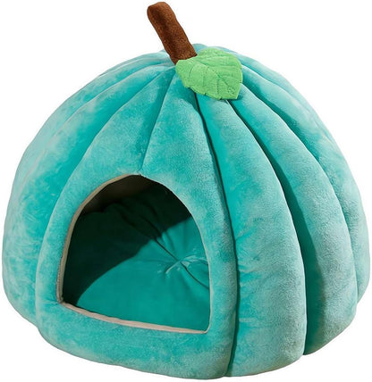 Pumpkin Cat Bed Halloween Cat House enclosed design with an entrance