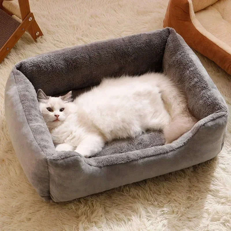 Pet Cat and Puppy Bed Cushion Sofa Warm House Candy-Colored Square Nest