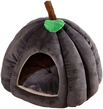 Pumpkin Cat Bed Halloween Cat House enclosed design with an entrance