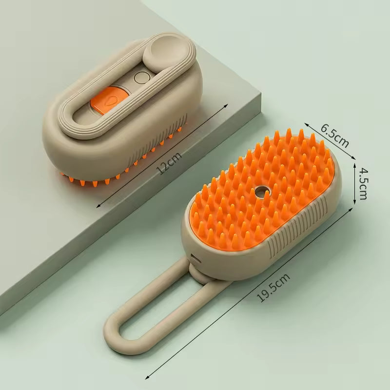 3 in 1 Pet Steam Brush Electric Spray Comb Massage Grooming Tool USB Charging