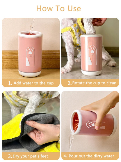 Silicone Pet Foot / Paw Cleaning Cup for Cats and Dogs