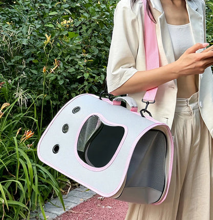 Portable Outdoor Pet Carrier Bag for Small Dogs and Cats, Foldable and Breathable