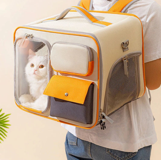 Multifunctional Durable Pet Transport Backpack for Dogs / Cats - Three Sides Breathable