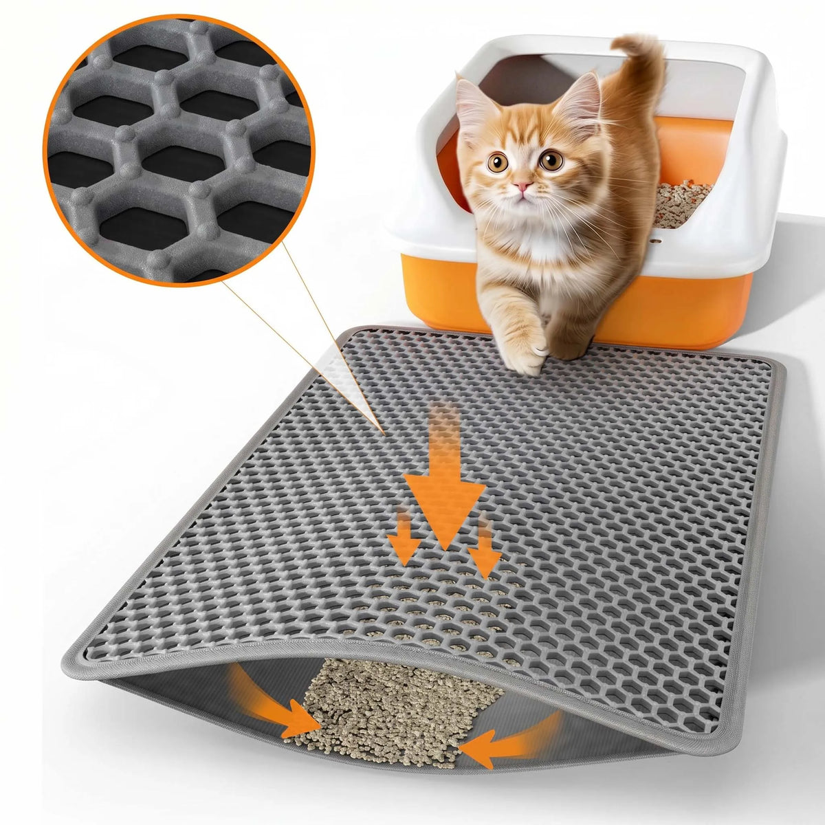 Cat Litter Mat Honeycomb Waterproof Urine Proof Double Layer