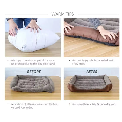 Large Cat and Dog Plush Kennel Bed Washable