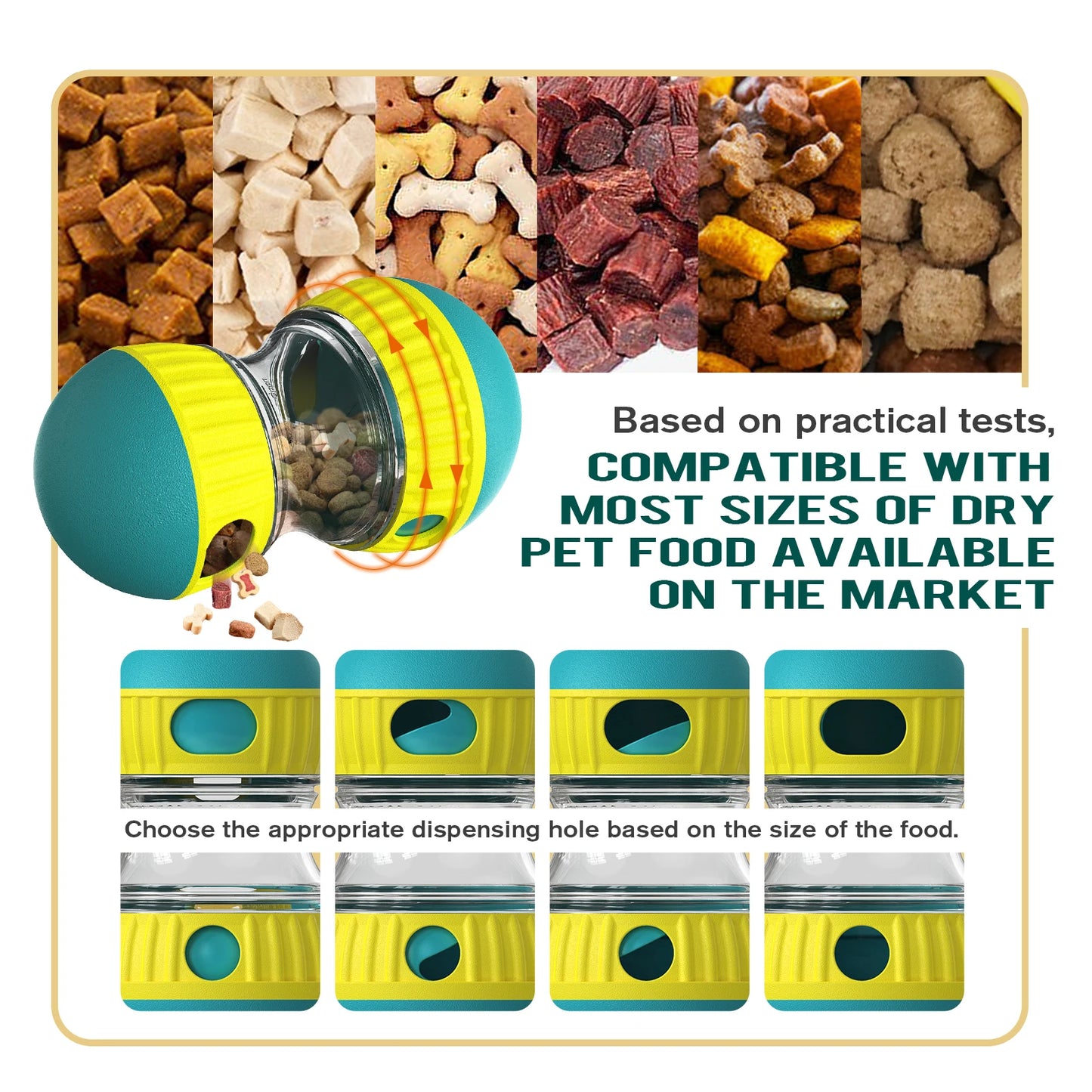 Dog Interactive Toy, Slow Feeder Ball - Improve IQ for Small, Medium Dogs & Cats