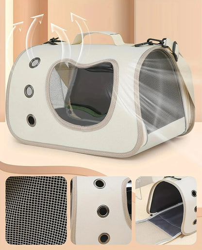 Portable Outdoor Pet Carrier Bag for Small Dogs and Cats, Foldable and Breathable