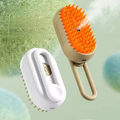 3 in 1 Pet Steam Brush Electric Spray Comb Massage Grooming Tool USB Charging
