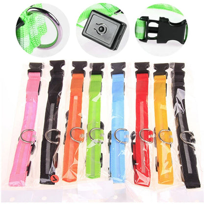 LED Glowing Dog Collar Adjustable Flashing Collar / Night Anti-Lost Dog Light Harness