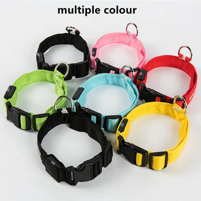 LED Glowing Dog Collar Adjustable Flashing Collar / Night Anti-Lost Dog Light Harness