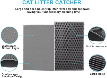 Cat Litter Mat Honeycomb Waterproof Urine Proof Double Layer
