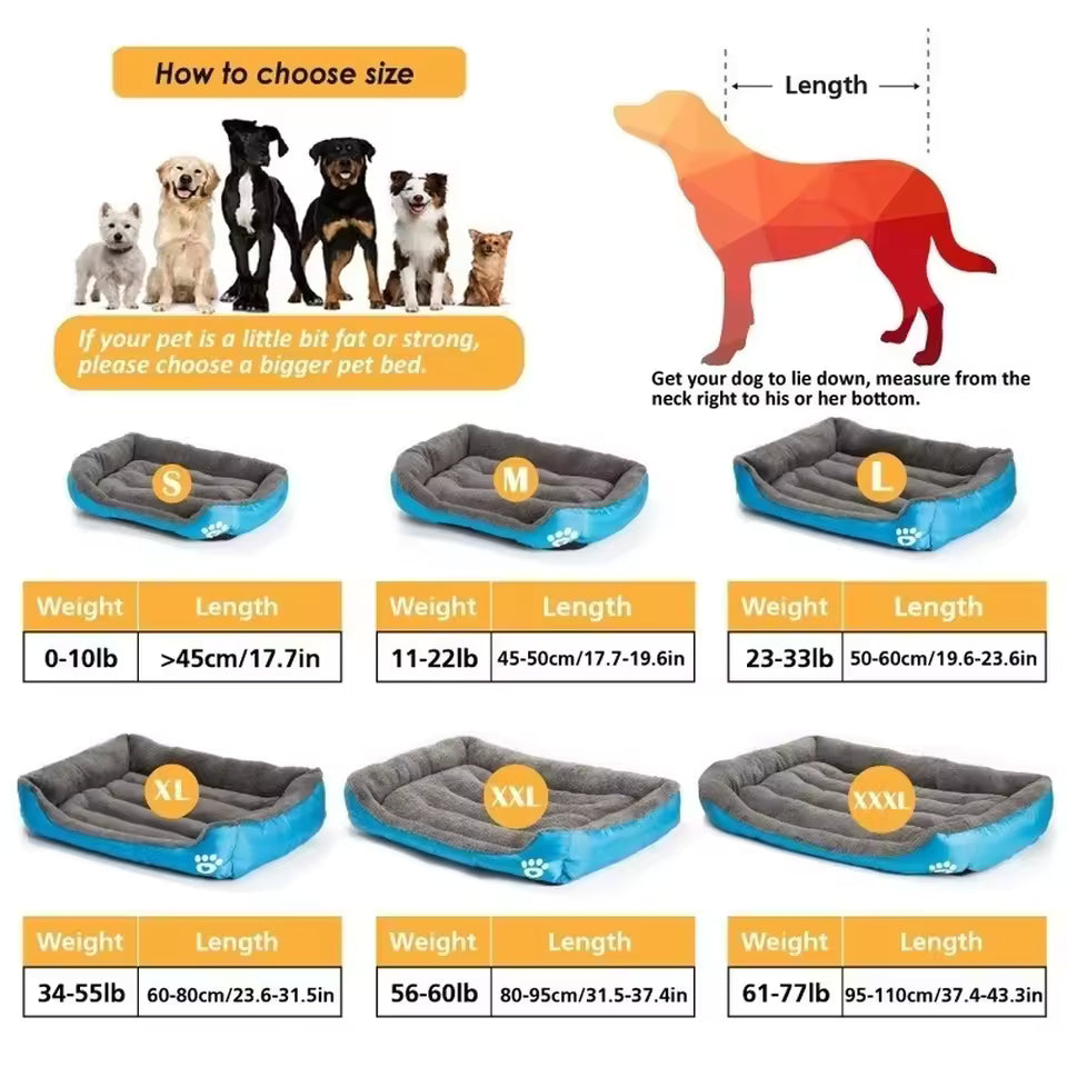 Large Cat and Dog Plush Kennel Bed Washable
