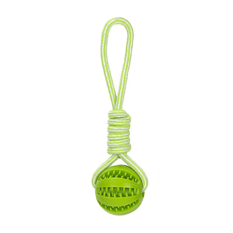 Dog Rope Interactive Bite Resistant Ball with Slots for Leaking out Snacks