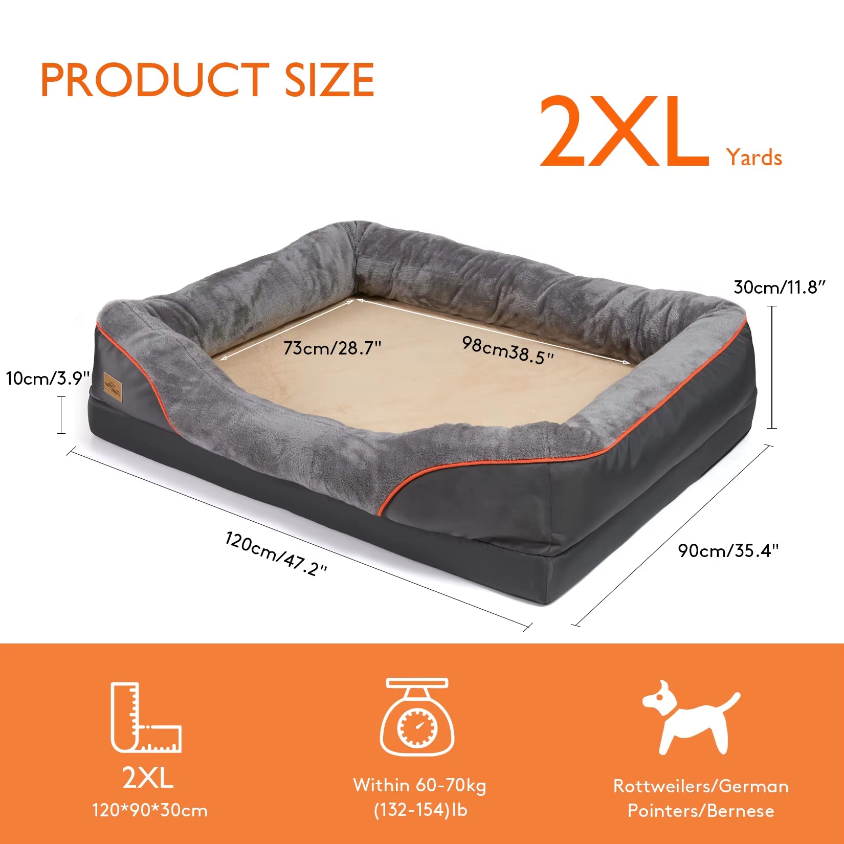 Jumbo Large Orthopedic Dog Bed 