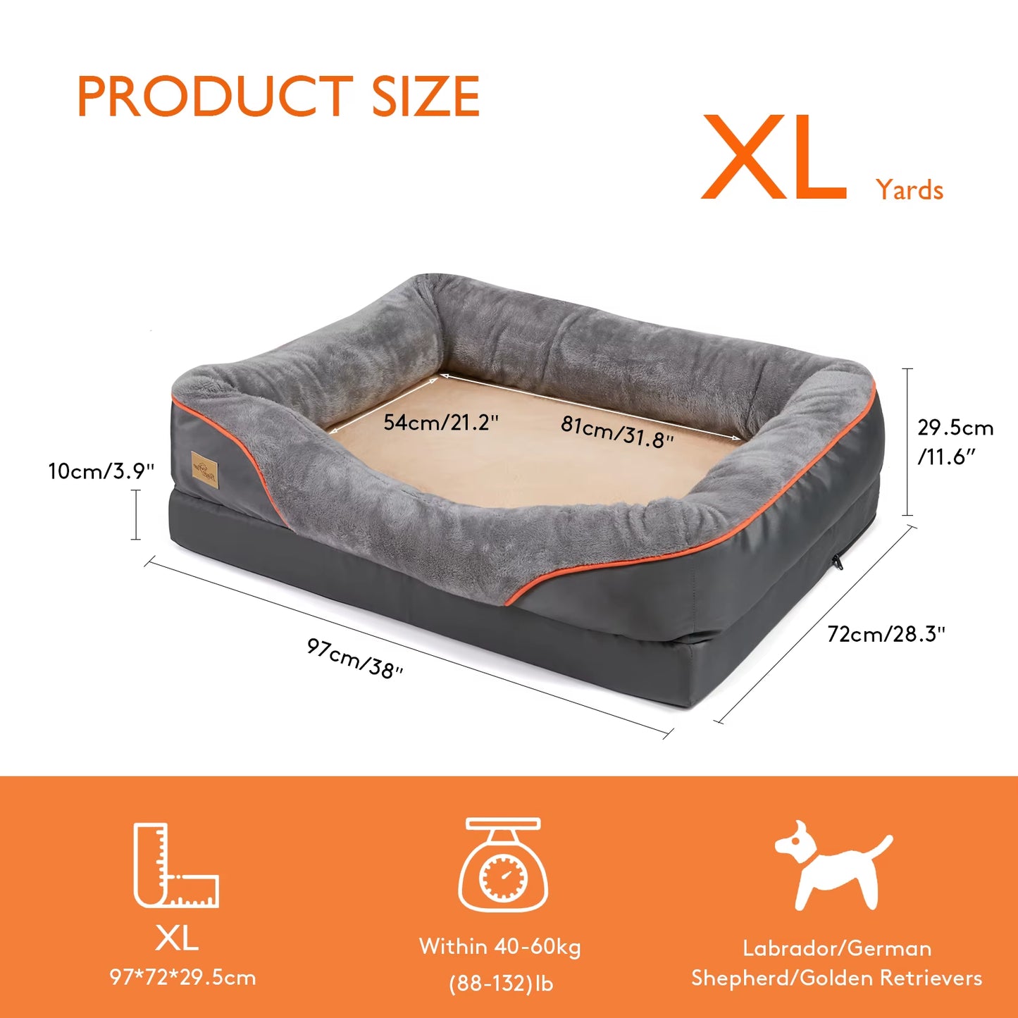 Jumbo Large Orthopedic Dog Bed 
