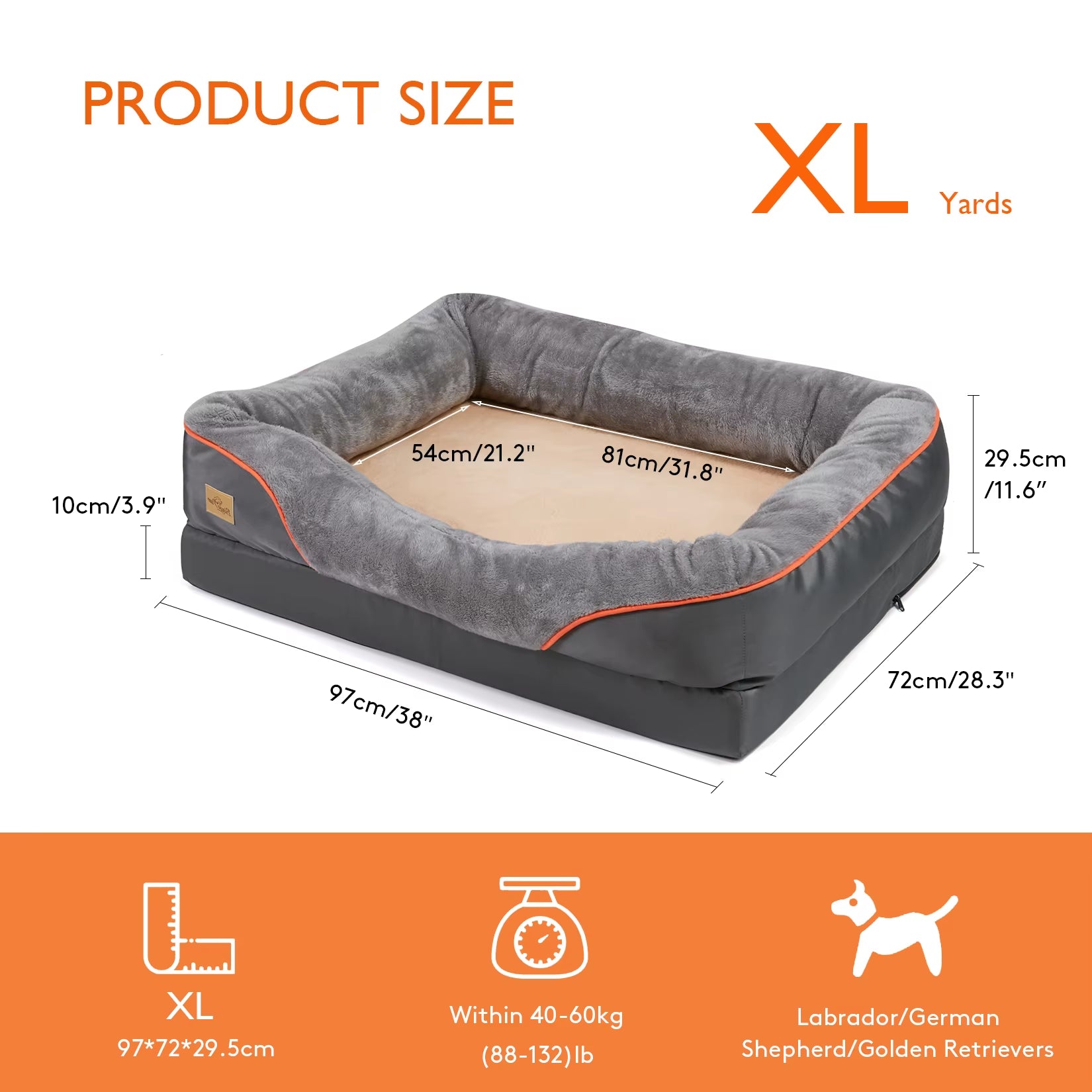 Jumbo Large Orthopedic Dog Bed 